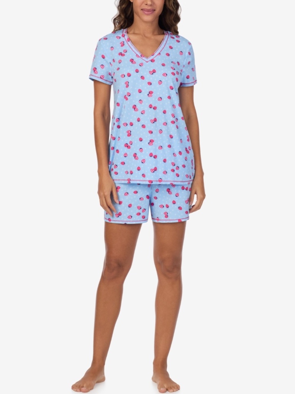 NWT XL  Cuddl Duds Women's Short-Sleeve 2-Piece Pajama Set